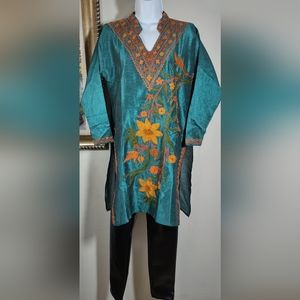 Taylor Lane Designs Embroidered Silk Tunic